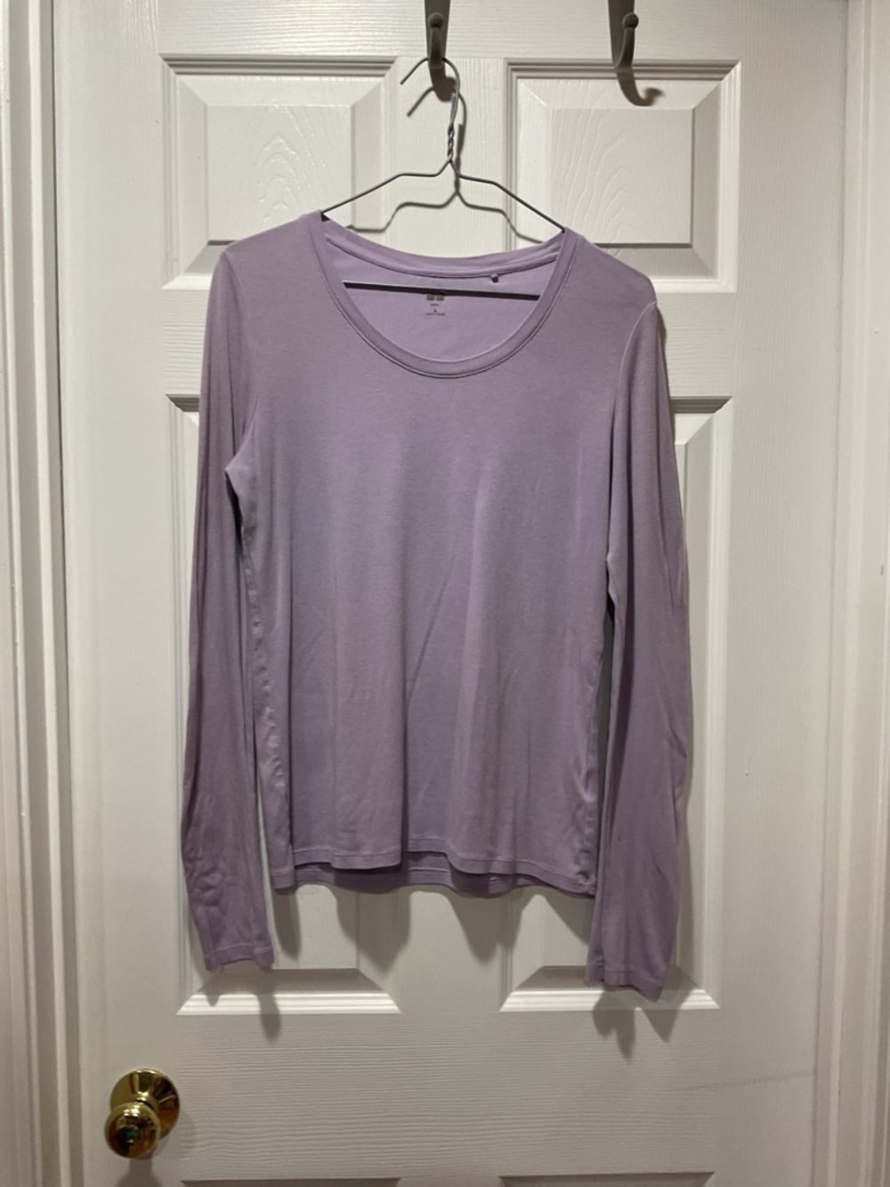 Uniqlo Lavender Long-Sleeve Crewneck Top tee shirt